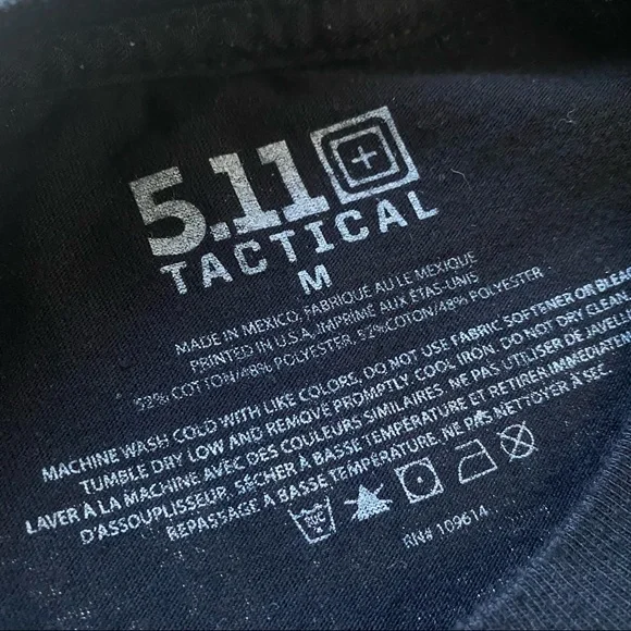 5.11 Tactical Double Sided Skull and Bones Cross Flag Short Sleeve Tee in Black - Picture 5 of 5